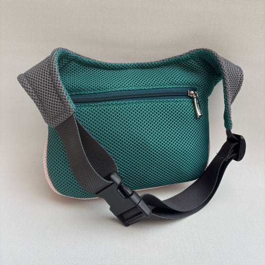 Riñonera "Soft 3D Pink & Green" + Bolsillo trasero · Pieza Única Núm. 18068