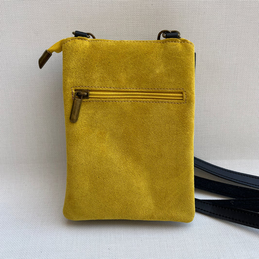 Porta Móvil · Diseño Top · Piel natural · Amarillo
