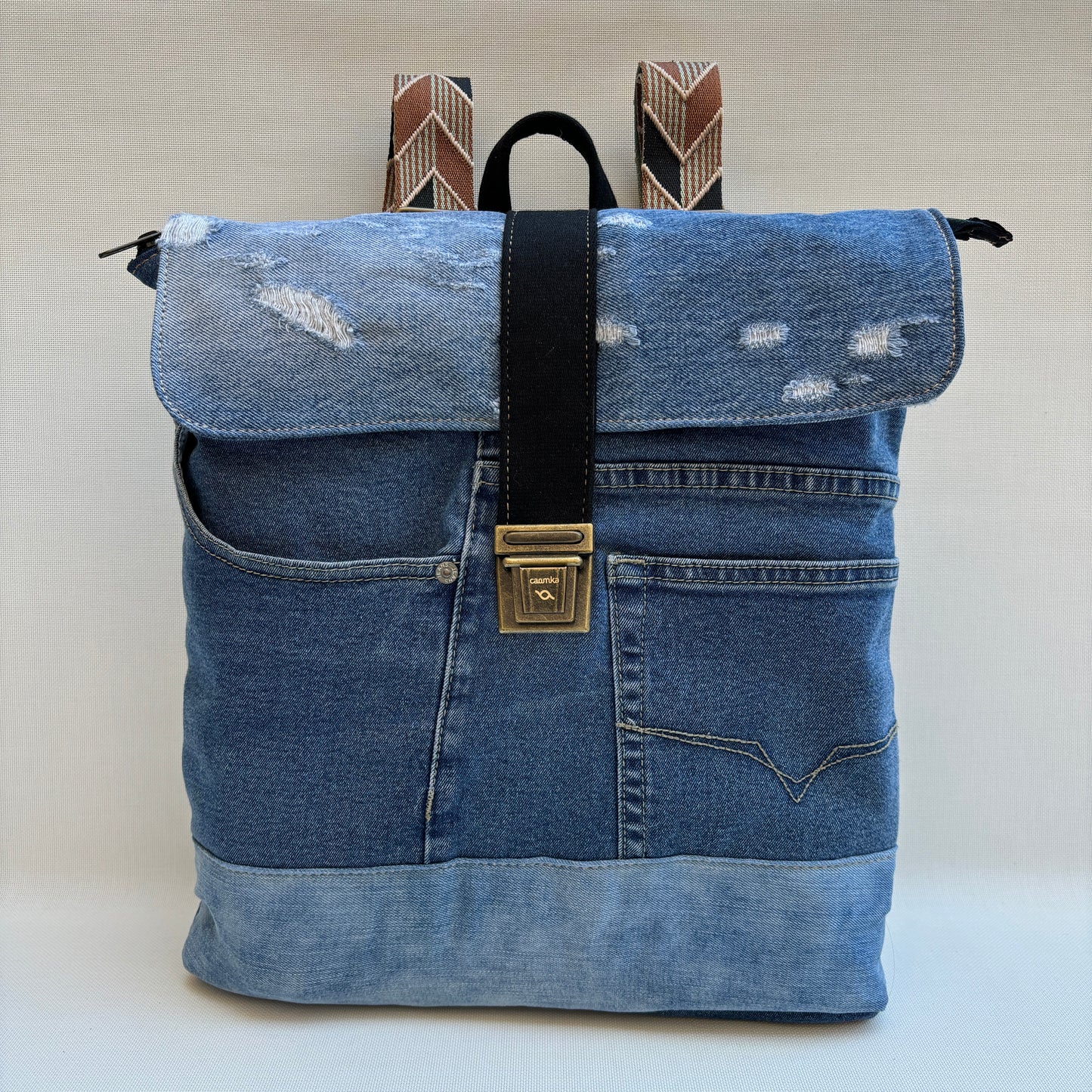 Mochila Top Caomka Recycled ♻️ Jeans · Pieza Única 15686