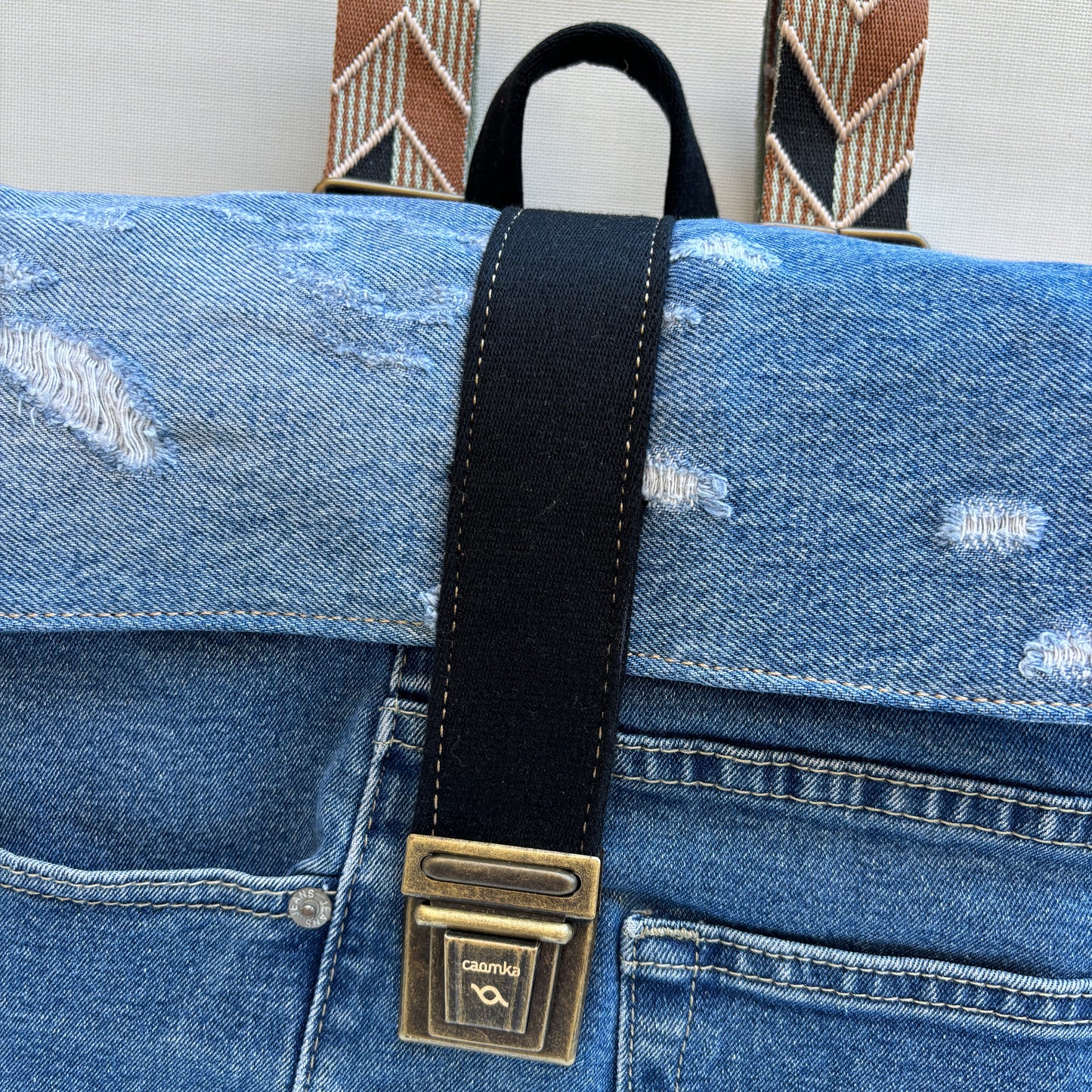 Mochila Top Caomka Recycled ♻️ Jeans · Pieza Única 15686