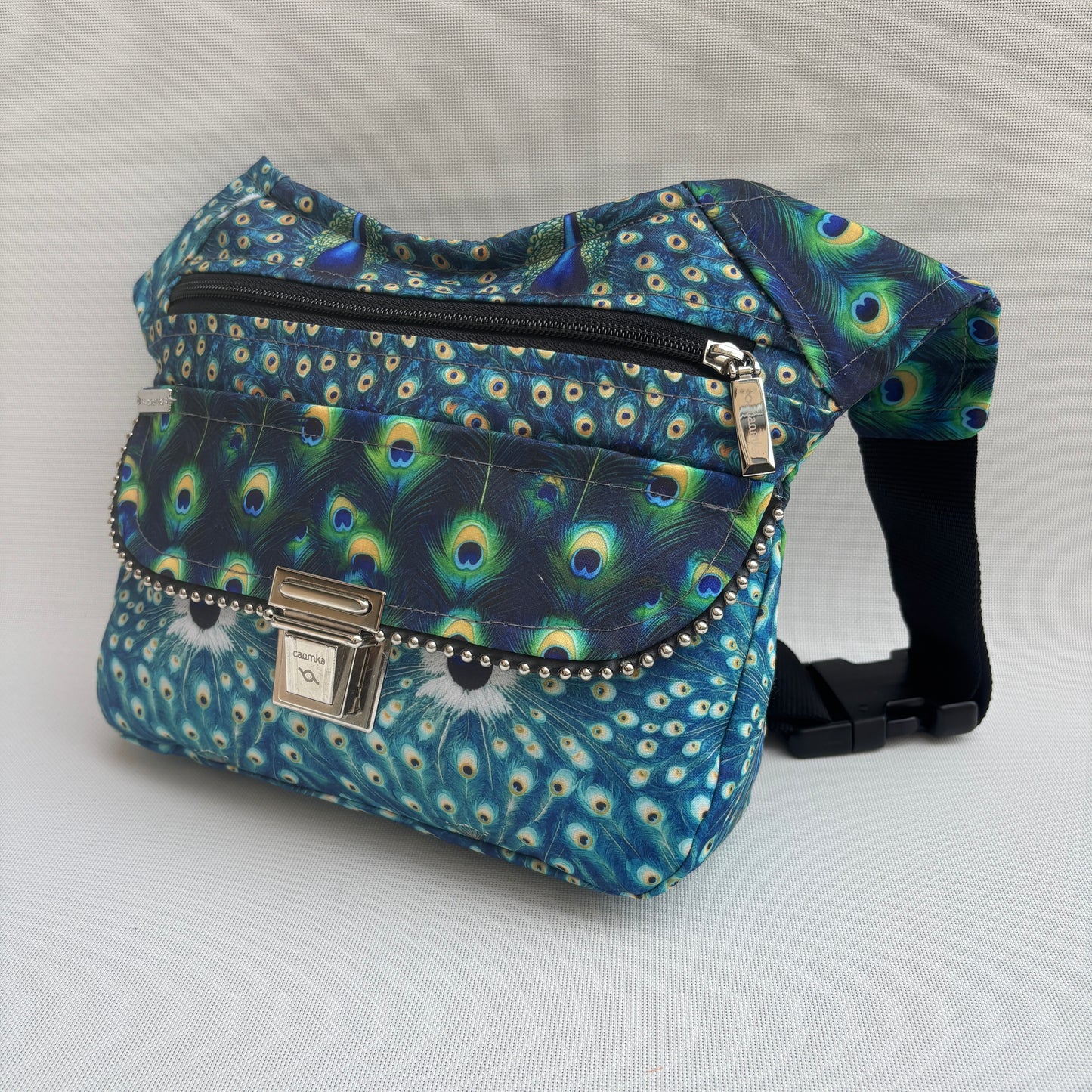 Riñonera "Special Peacock" + Bolsillo trasero · Pieza Única Núm. 18153