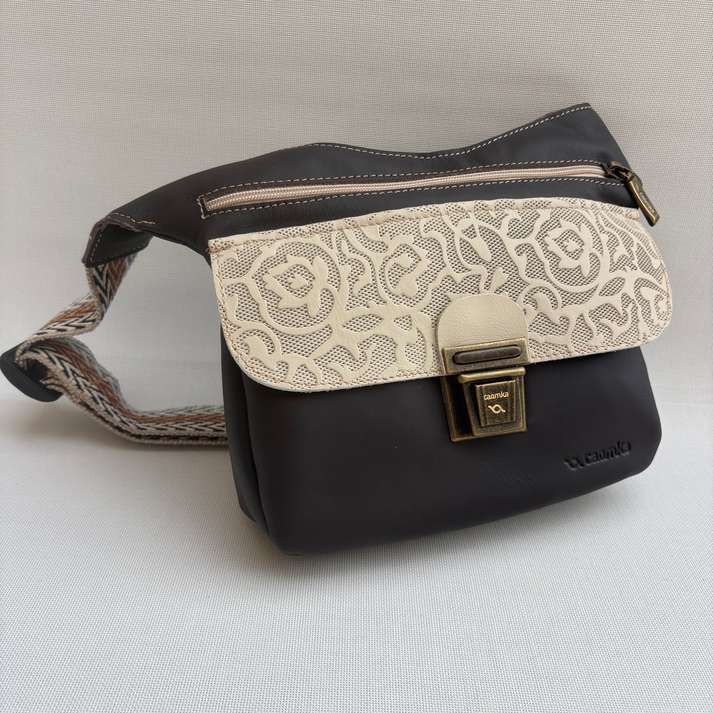 Riñonera "Special Brown Spring" Marrón/Beige · Piel · Pieza Exclusiva Núm. 18114