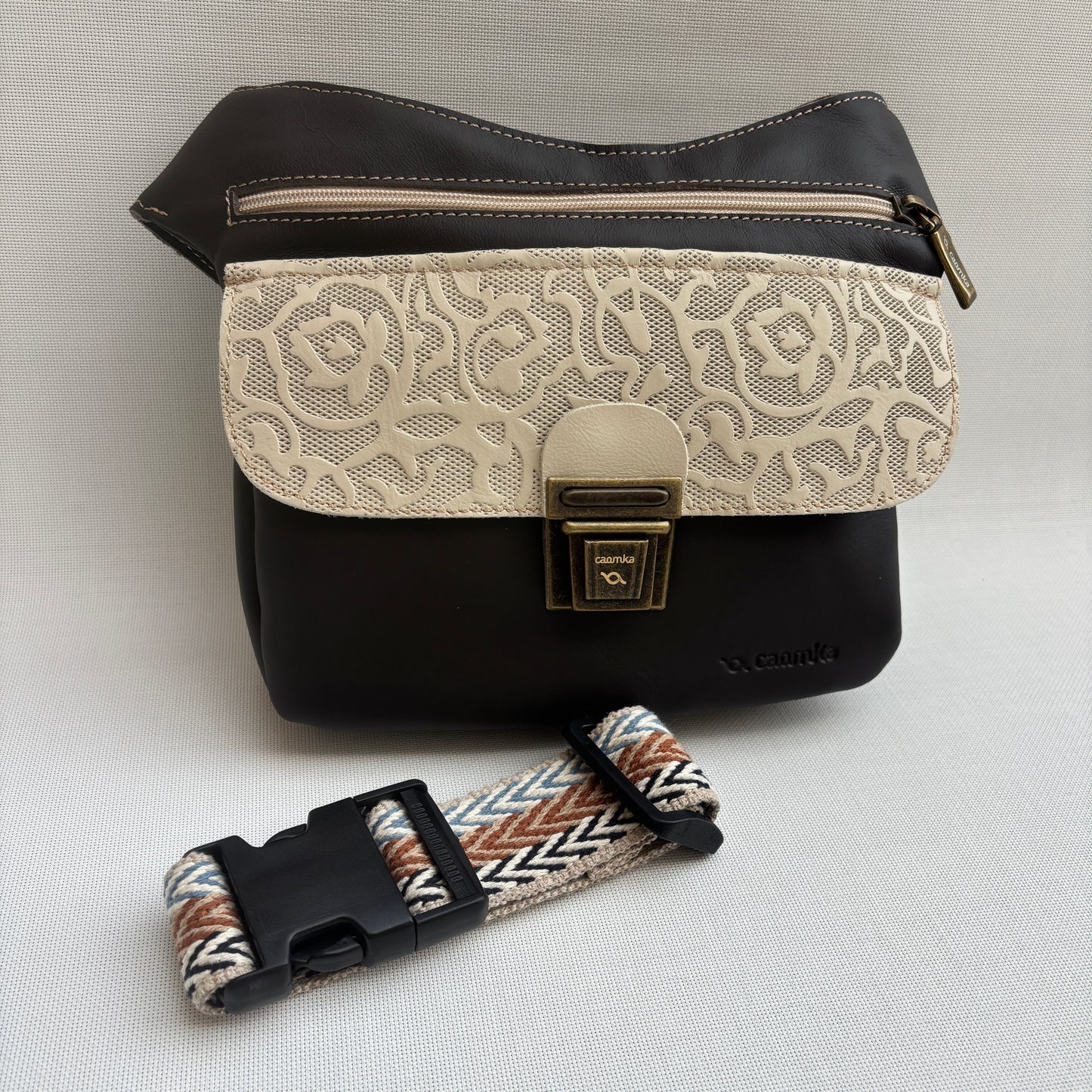 Riñonera "Special Brown Spring" Marrón/Beige · Piel · Pieza Exclusiva Núm. 18114