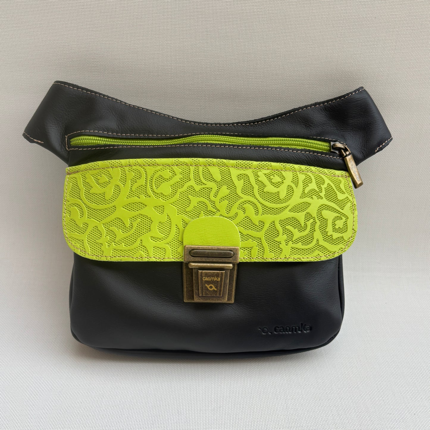 Riñonera "Special Black/Lime Spring" Negro/Lima · Piel · Pieza Exclusiva Núm. 18113
