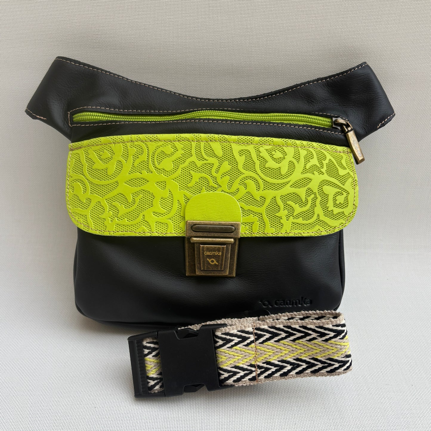 Riñonera "Special Black/Lime Spring" Negro/Lima · Piel · Pieza Exclusiva Núm. 18113