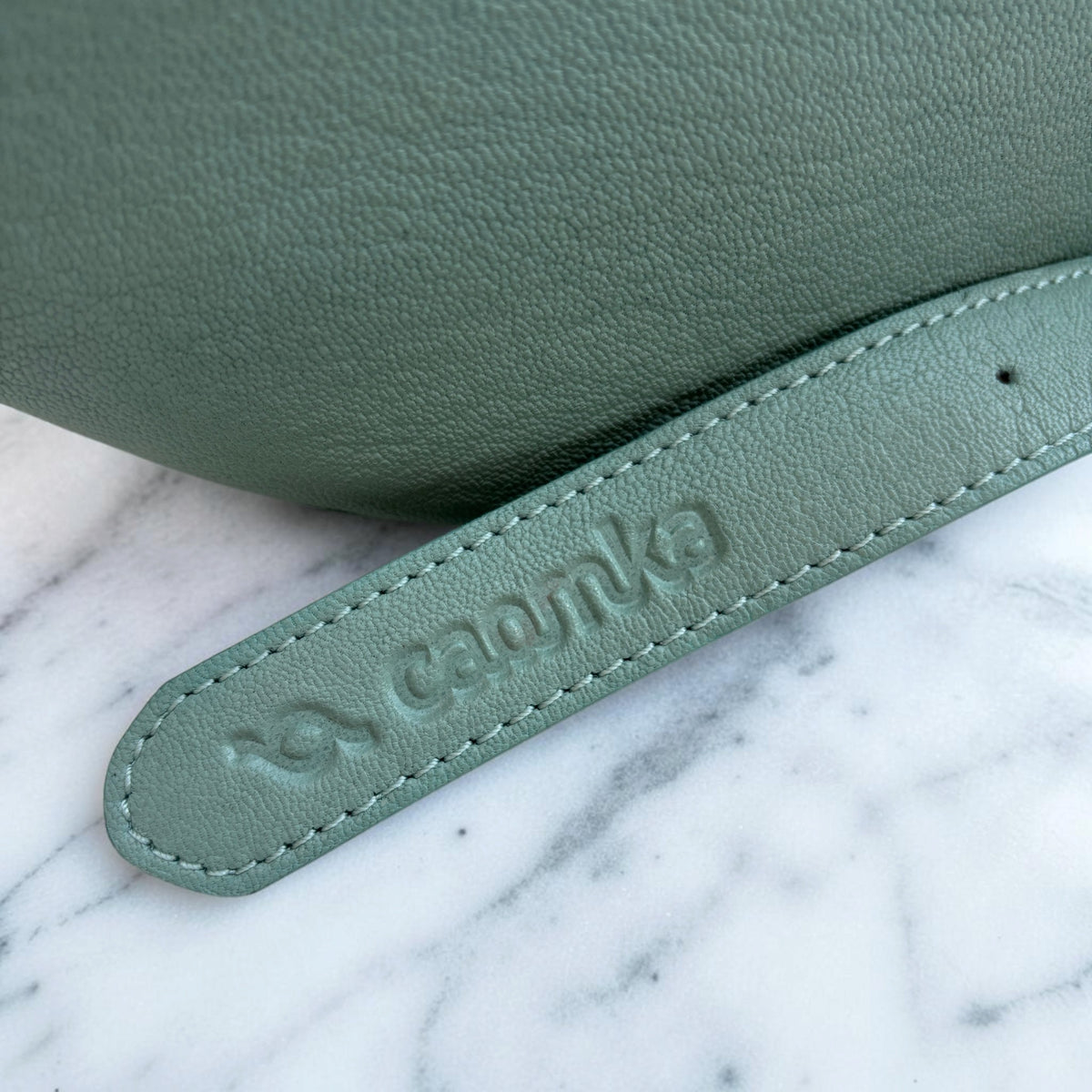 Premium Retro Chic Green BioCuir® Natural Leather Exclusive Piece No. 12639