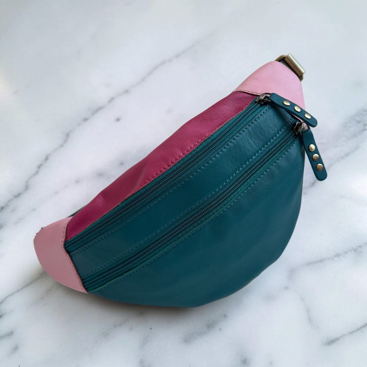 Premium Retro Chic Green BioCuir® Natural Leather Exclusive Piece No. 12639