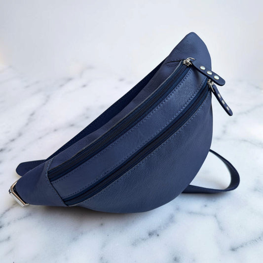 Riñonera "Special RetroChic Blue Lavender" · Piel · Pieza Exclusiva Núm. 19671
