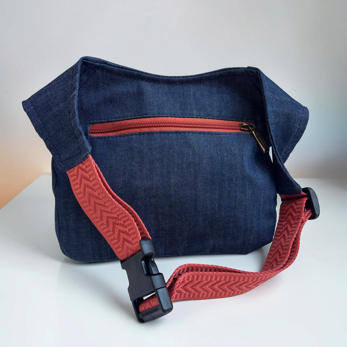 Riñonera Original "Special Denim Terracotta Top" + Bolsillo trasero · Pieza Única Núm. 19641