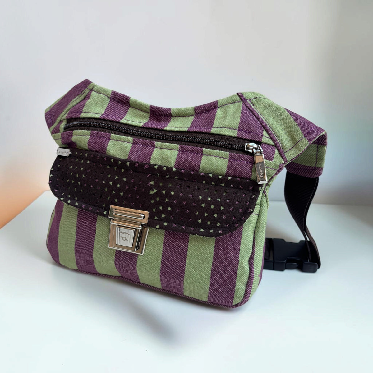 Riñonera Original “Special Purple Pistachio” + Bolsillo trasero · Pieza Única Núm. 19646