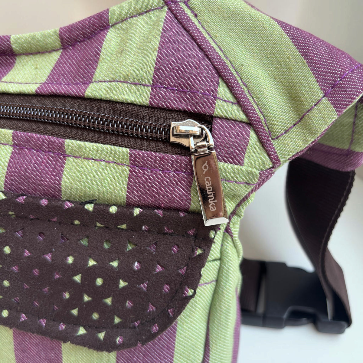 Riñonera Original “Special Purple Pistachio” + Bolsillo trasero · Pieza Única Núm. 19646