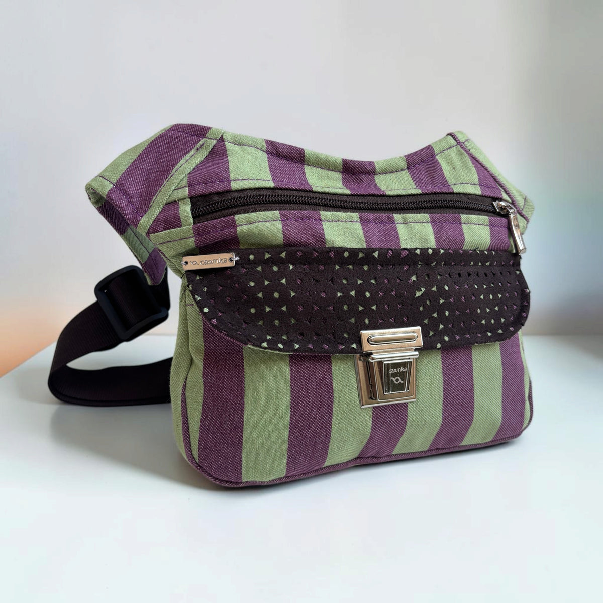 Riñonera Original “Special Purple Pistachio” + Bolsillo trasero · Pieza Única Núm. 19646