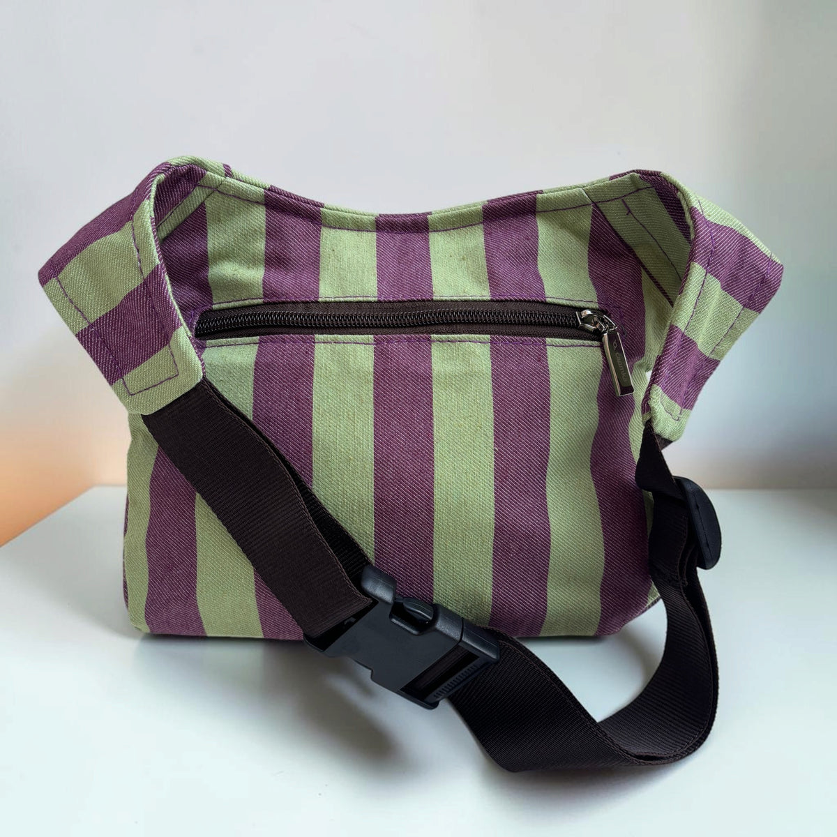 Riñonera Original “Special Purple Pistachio” + Bolsillo trasero · Pieza Única Núm. 19646