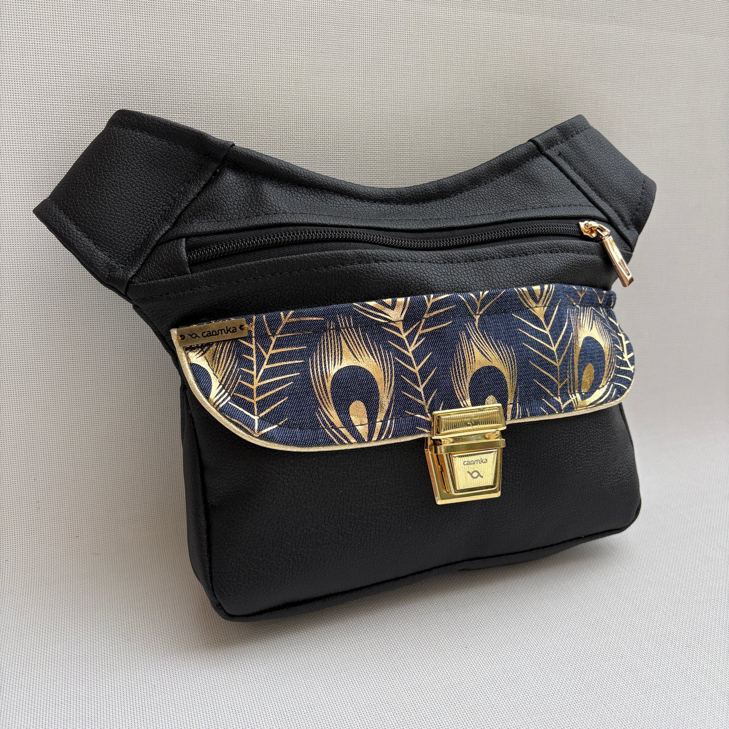 Riñonera "Elegant Black Golden" · Polipiel · Pieza única Núm. 18103