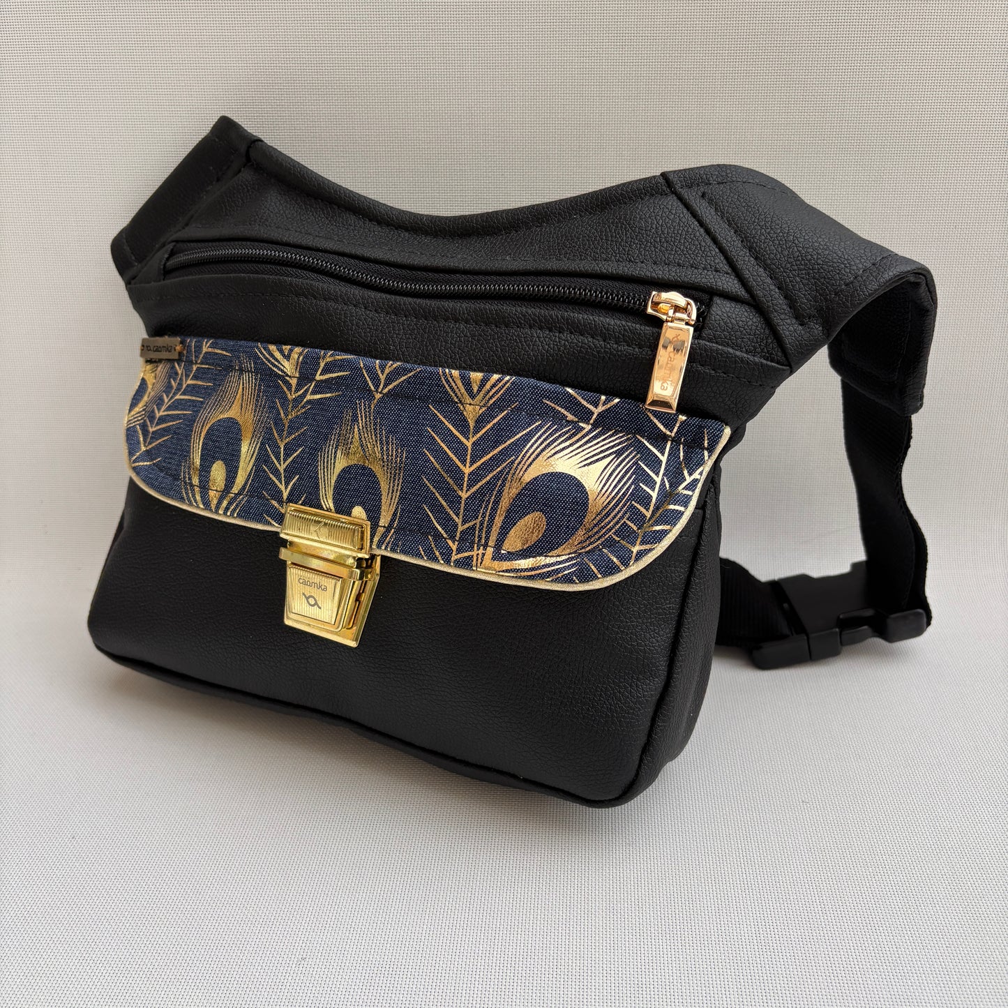 Riñonera "Elegant Black Golden" · Polipiel · Pieza única Núm. 18103