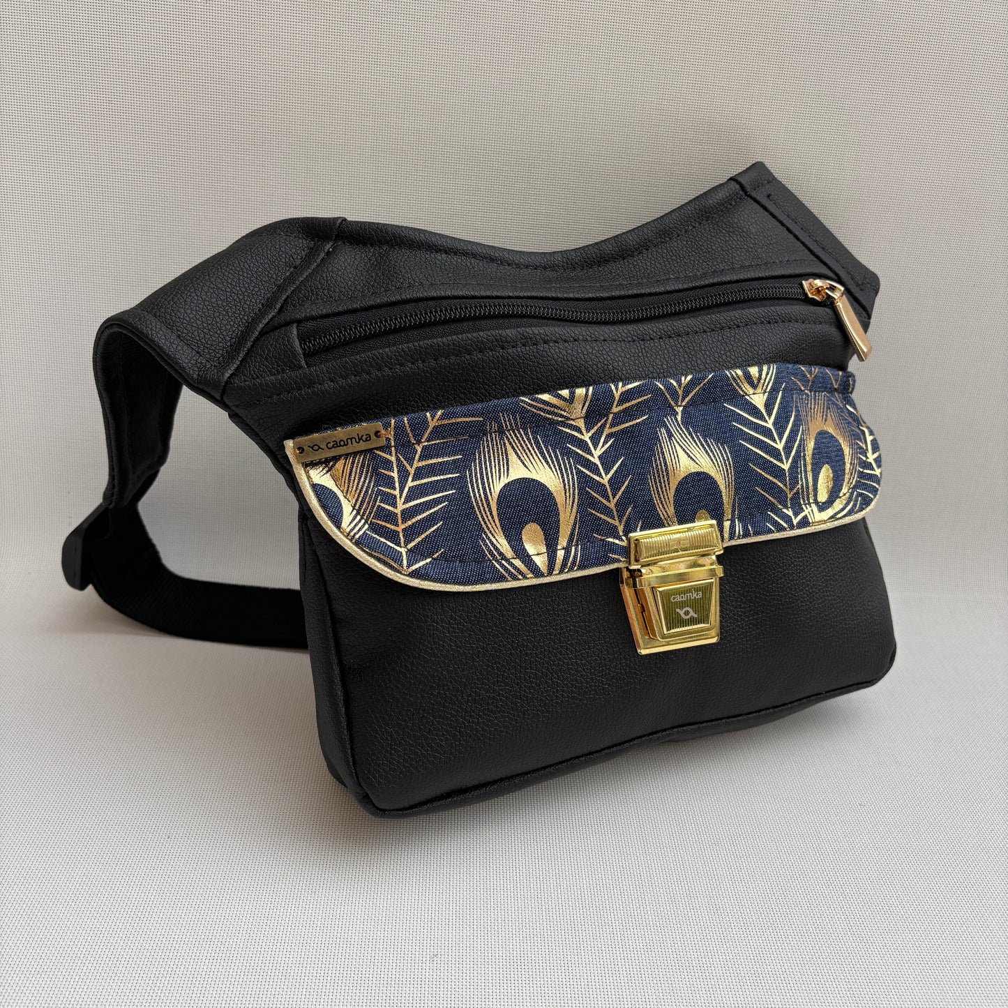 Riñonera "Elegant Black Golden" · Polipiel · Pieza única Núm. 18103