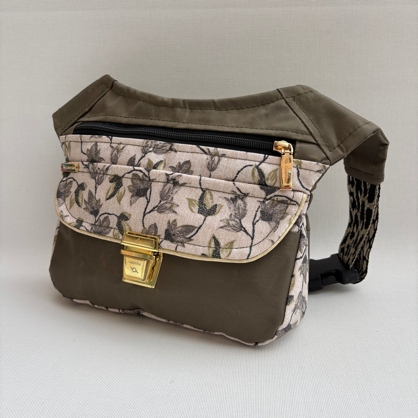 Riñonera "Special Kaki & Golden Top" · Impermeable · Pieza Única Núm. 18104