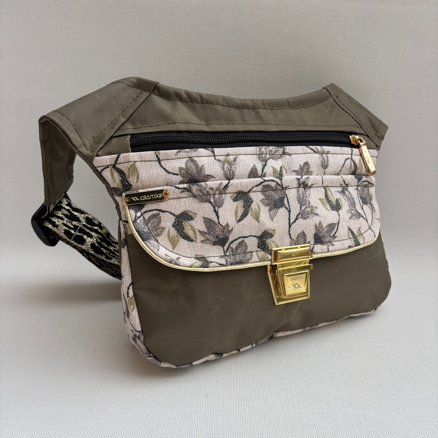 Riñonera "Special Kaki & Golden Top" · Impermeable · Pieza Única Núm. 18104