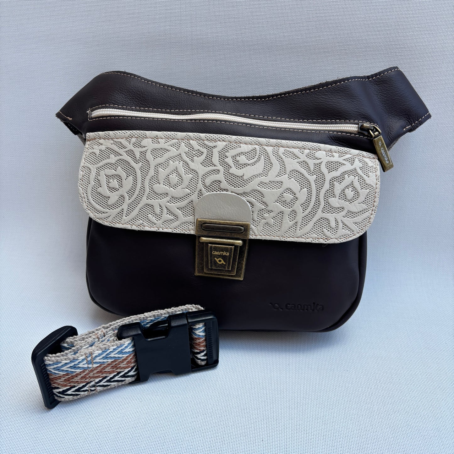 Riñonera "Special Brown Spring" Marrón/Beige · Piel · Pieza Exclusiva Núm. 17394