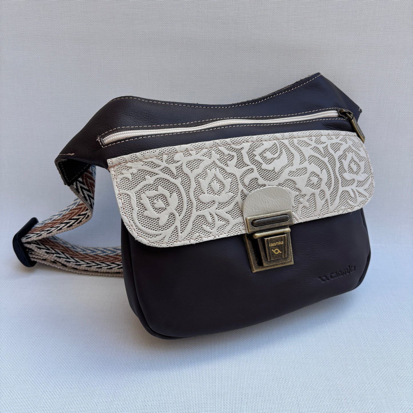 Riñonera "Special Brown Spring" Marrón/Beige · Piel · Pieza Exclusiva Núm. 17394