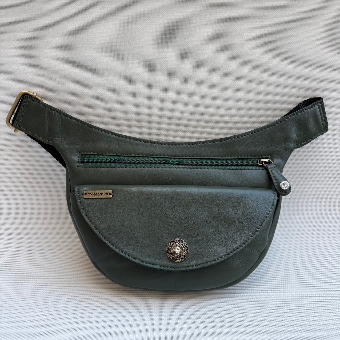 Riñonera Luna "Special Green Luxury" Silver · Piel · Pieza Exclusiva Núm. 18790