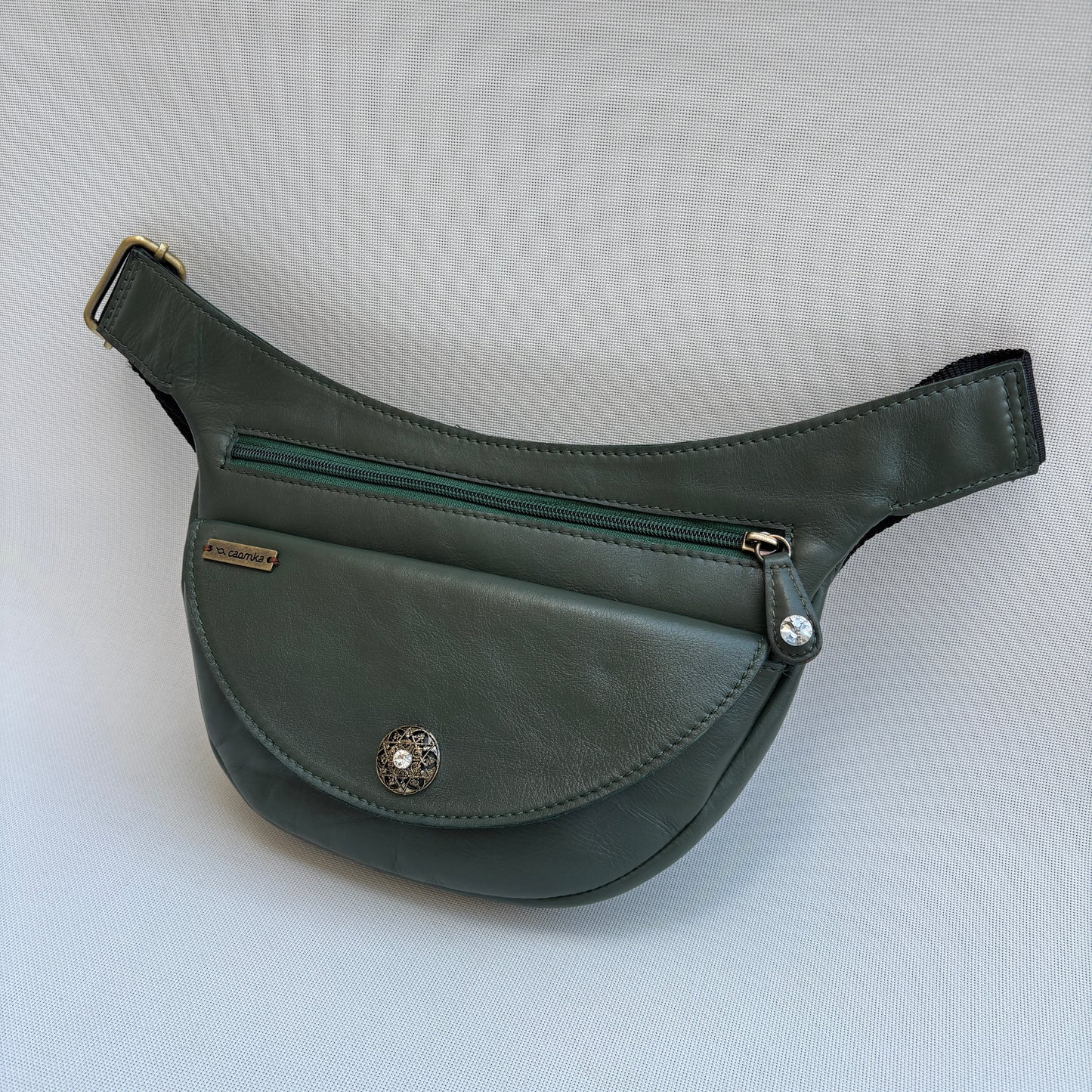 Riñonera Luna "Special Green Luxury" Silver · Piel · Pieza Exclusiva Núm. 18790