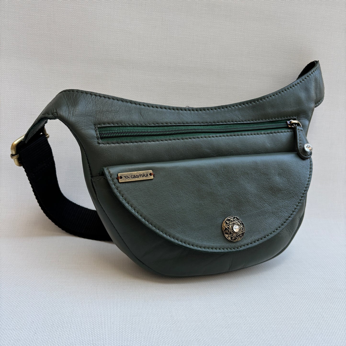 Riñonera Luna "Special Green Luxury" Silver · Piel · Pieza Exclusiva Núm. 18790