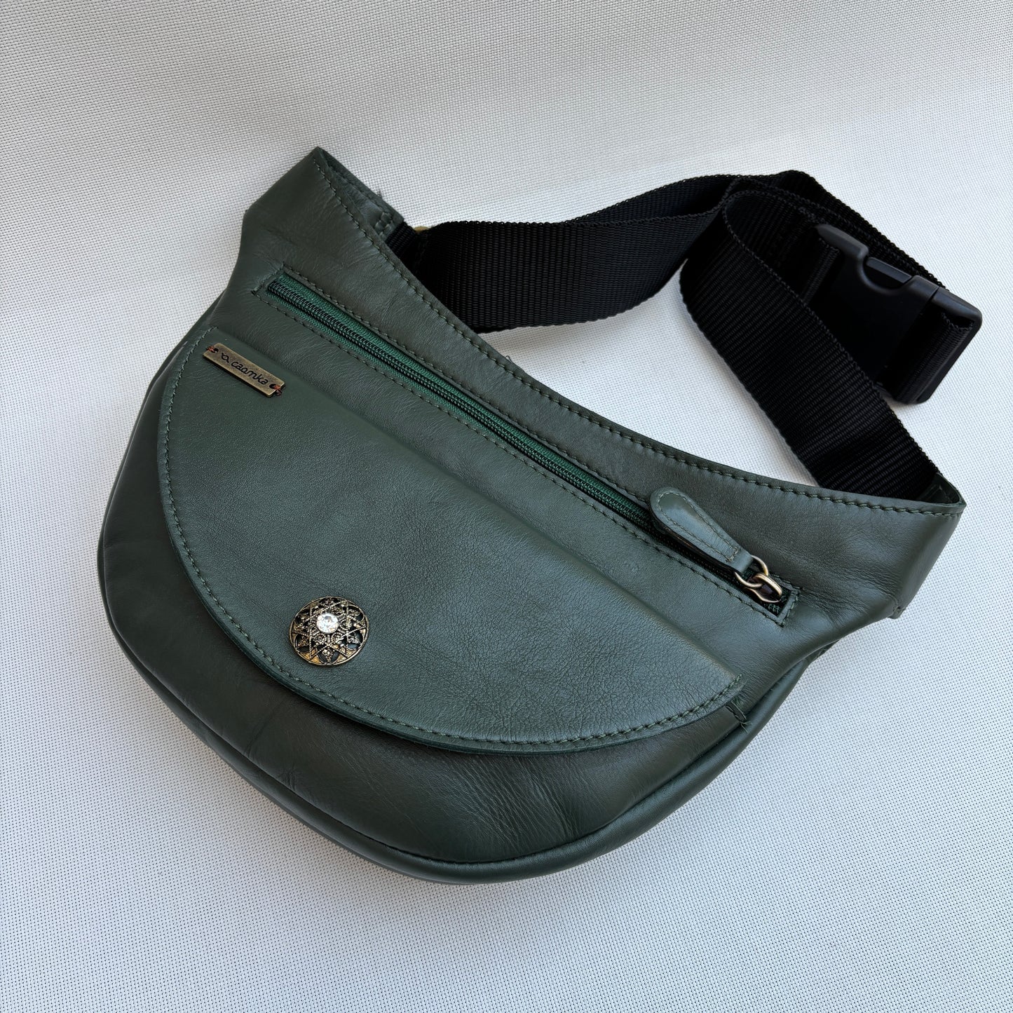 Riñonera Luna "Special Green Luxury" Silver · Piel · Pieza Exclusiva Núm. 18790