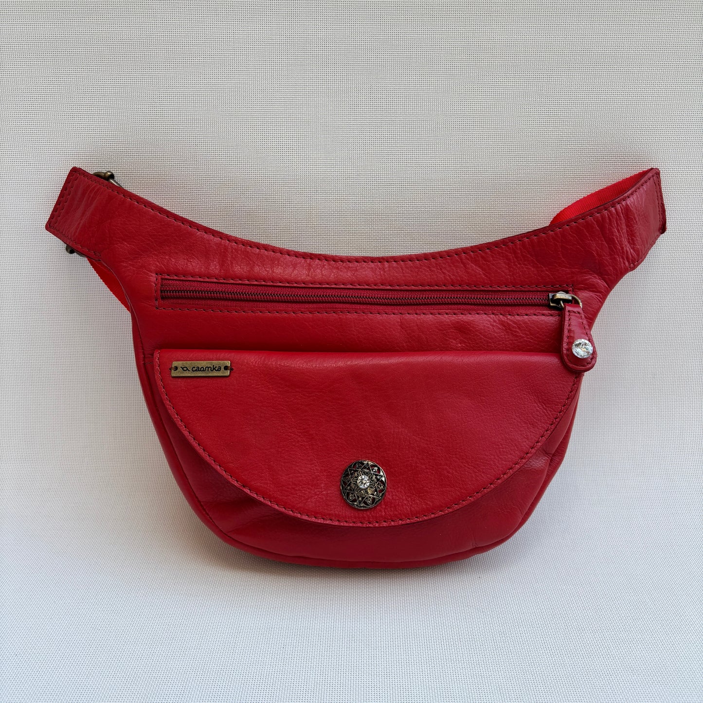 Riñonera Luna "Special Red Luxury" Silver · Piel · Pieza Exclusiva Núm. 18789