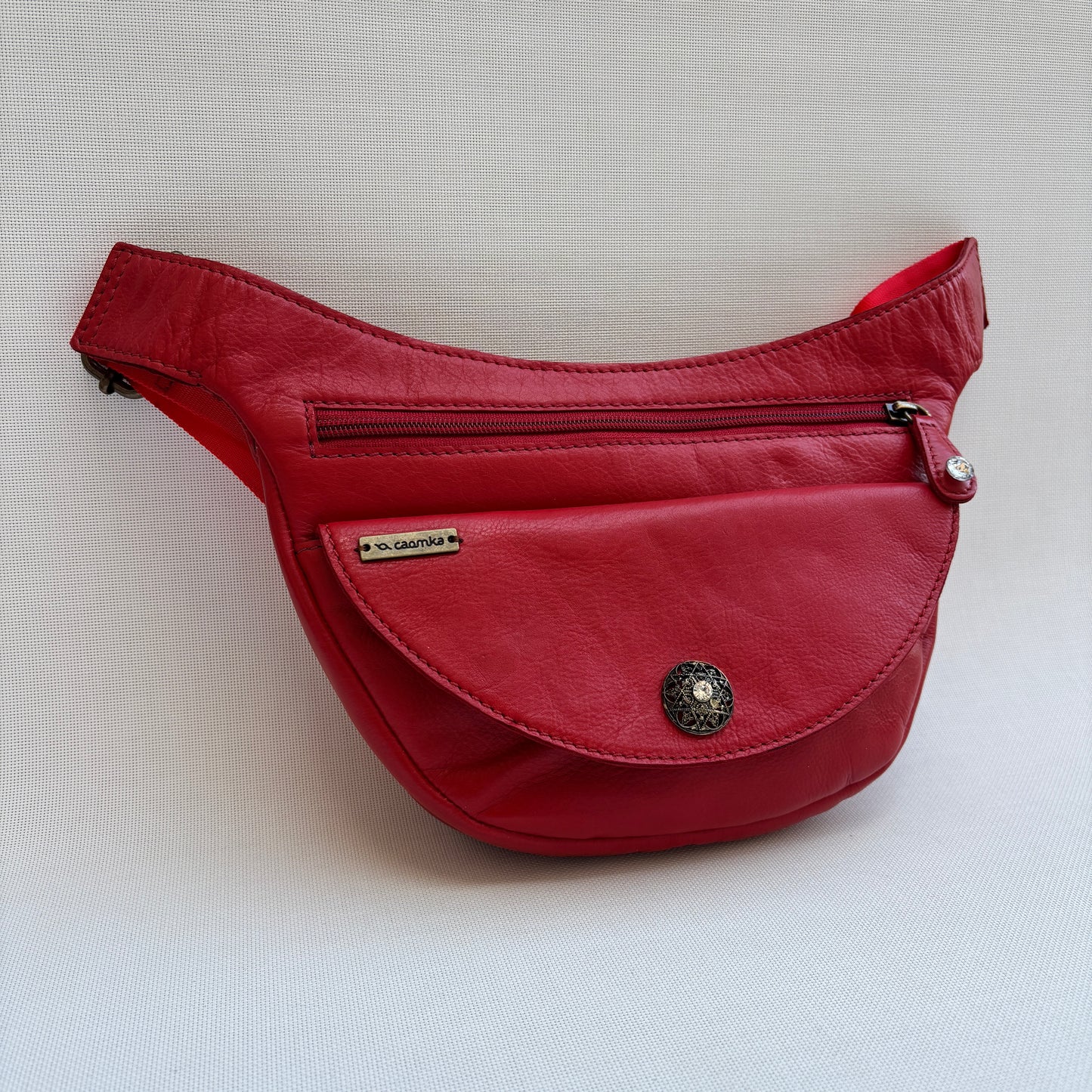 Riñonera Luna "Special Red Luxury" Silver · Piel · Pieza Exclusiva Núm. 18789