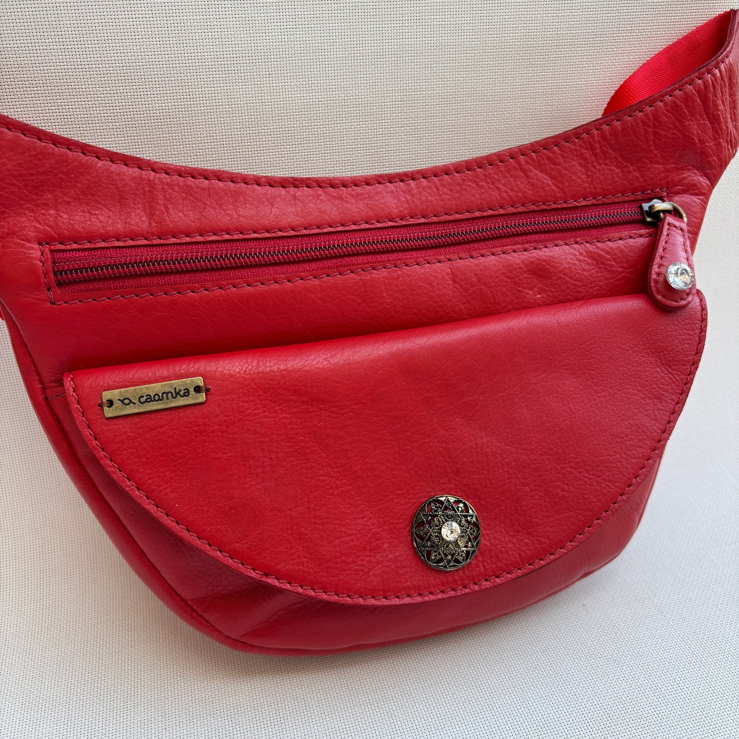 Riñonera Luna "Special Red Luxury" Silver · Piel · Pieza Exclusiva Núm. 18789