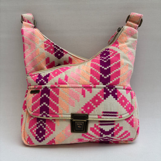 Bolso Bandolera Súper Caomka "Pink Tribal Glow" · Pieza Única Núm. 18808