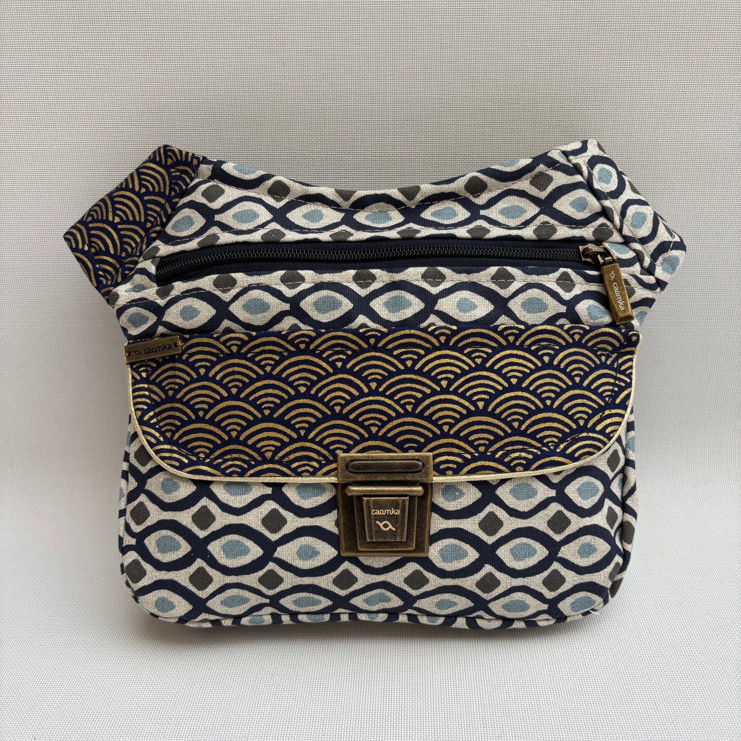 Riñonera "Special Blue Kyoto Waves" + Bolsillo trasero · Pieza Única Núm. 18129