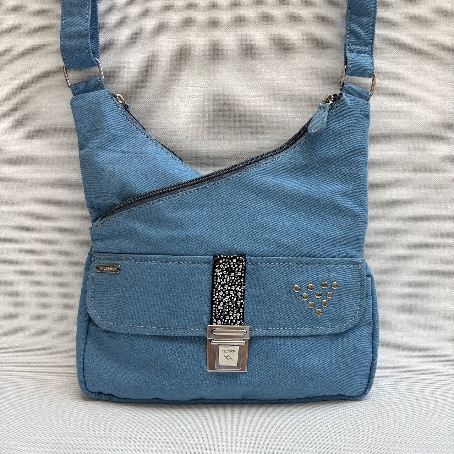 Bolso Bandolera Súper Caomka "Blue Rebel Shine" · Pieza Única Núm. 18812