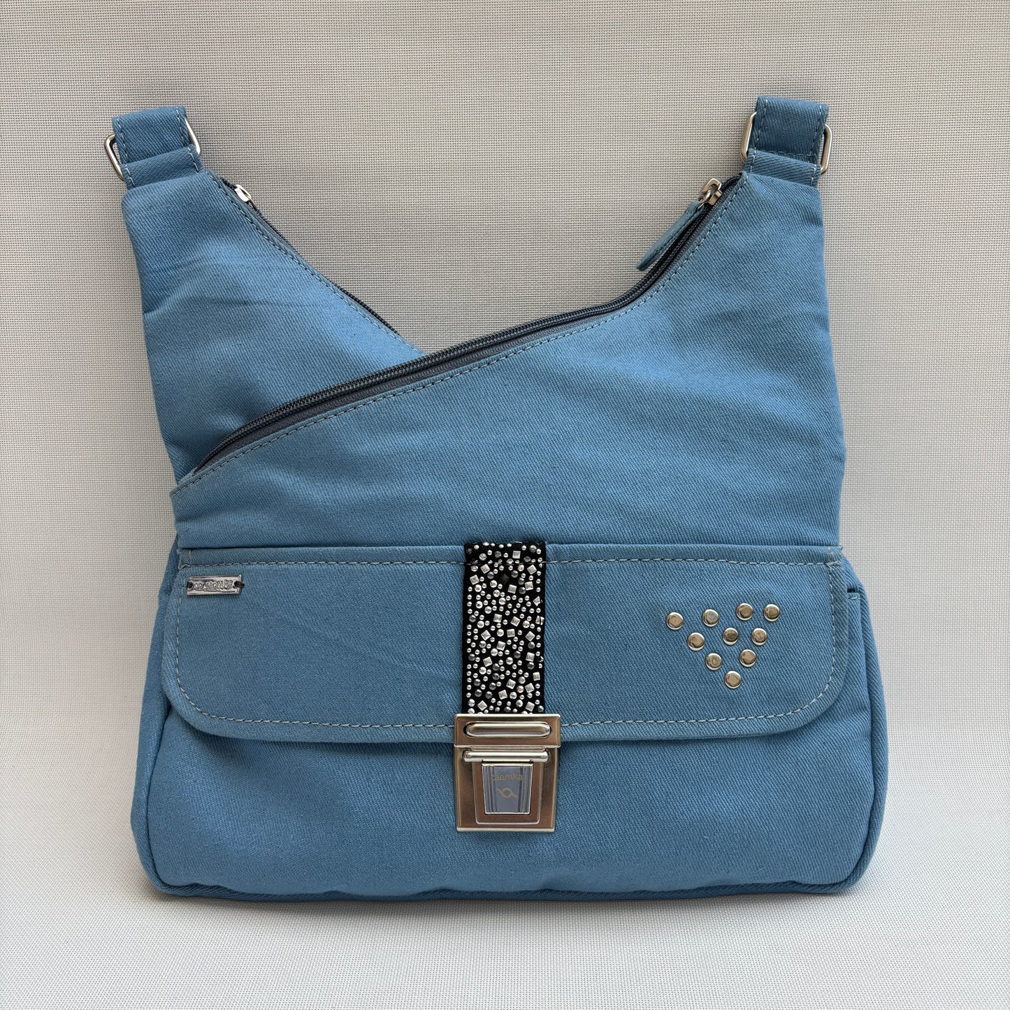Bolso Bandolera Súper Caomka "Blue Rebel Shine" · Pieza Única Núm. 18812