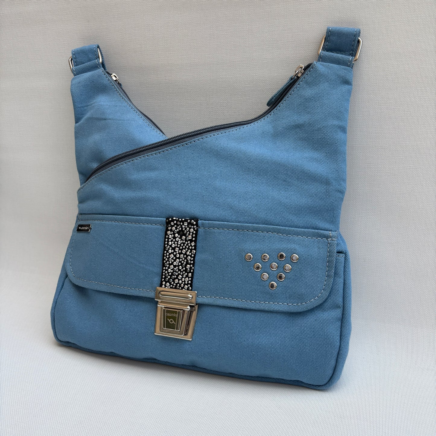 Bolso Bandolera Súper Caomka "Blue Rebel Shine" · Pieza Única Núm. 18812