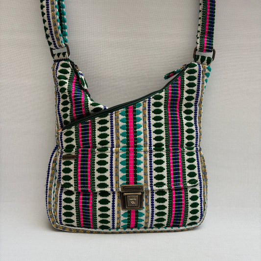 Bolso Bandolera Súper Caomka "Green Boho Bloom" · Pieza Única Núm. 18804