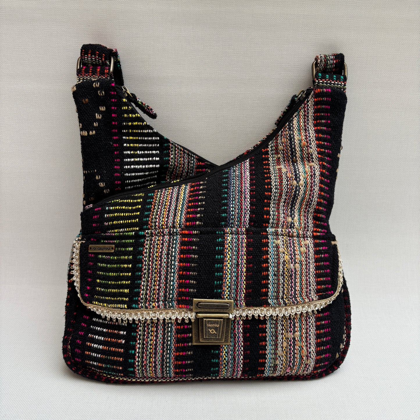 Bolso Bandolera Súper Caomka "Tribal Night Spark" · Pieza Única Núm. 18803