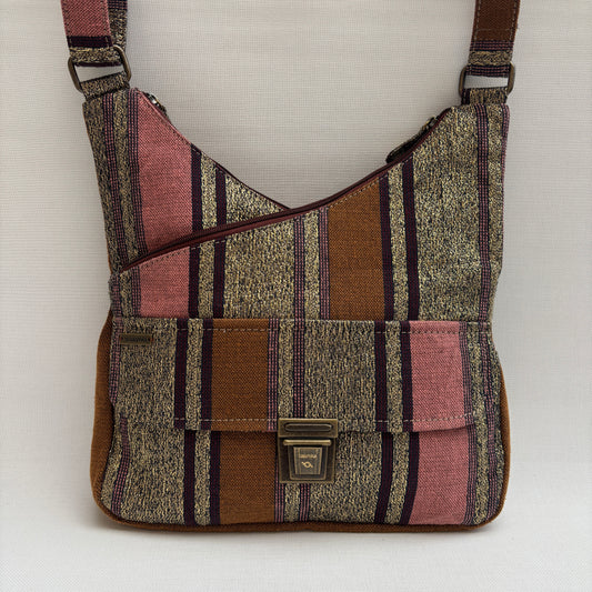 Bolso Bandolera Súper Caomka "Golden Earth Stripes" · Pieza Única Núm. 18798