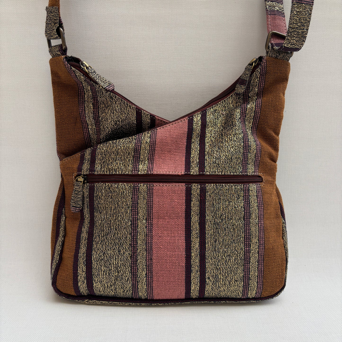 Bolso Bandolera Súper Caomka "Golden Earth Stripes" · Pieza Única Núm. 18798