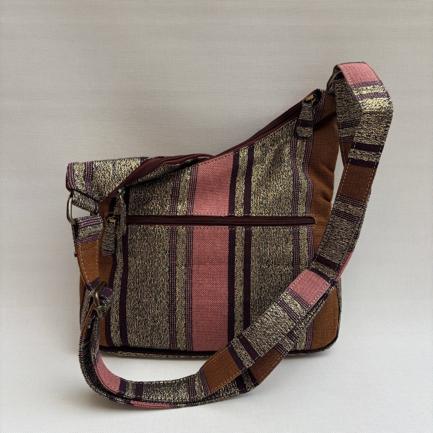 Bolso Bandolera Súper Caomka "Golden Earth Stripes" · Pieza Única Núm. 18798
