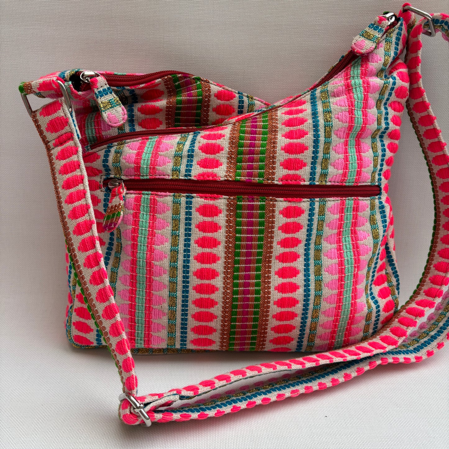 Bolso Bandolera Súper Caomka "Pink Nomad Fiesta" · Pieza Única Núm. 18796