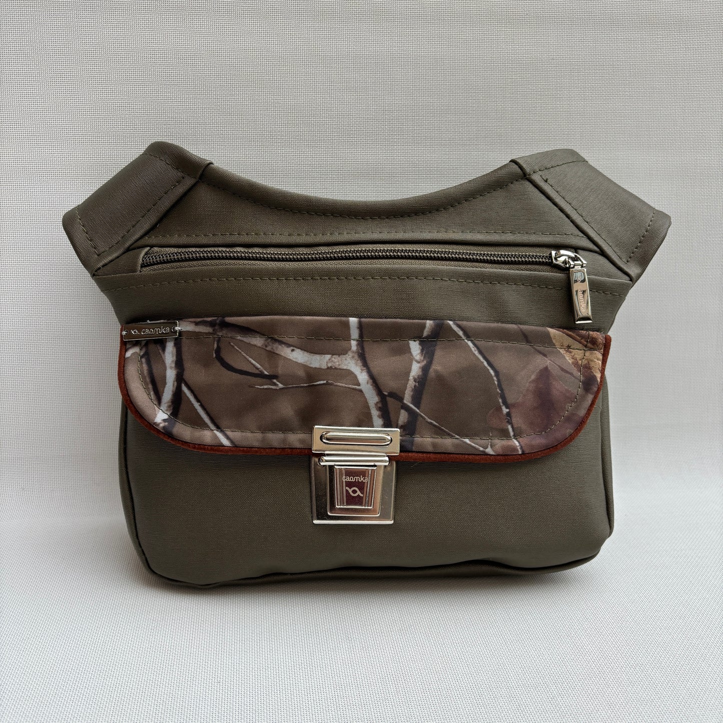 Riñonera "Autumn Green" + Bolsillo trasero · Polipiel · Pieza Única Núm. 18187