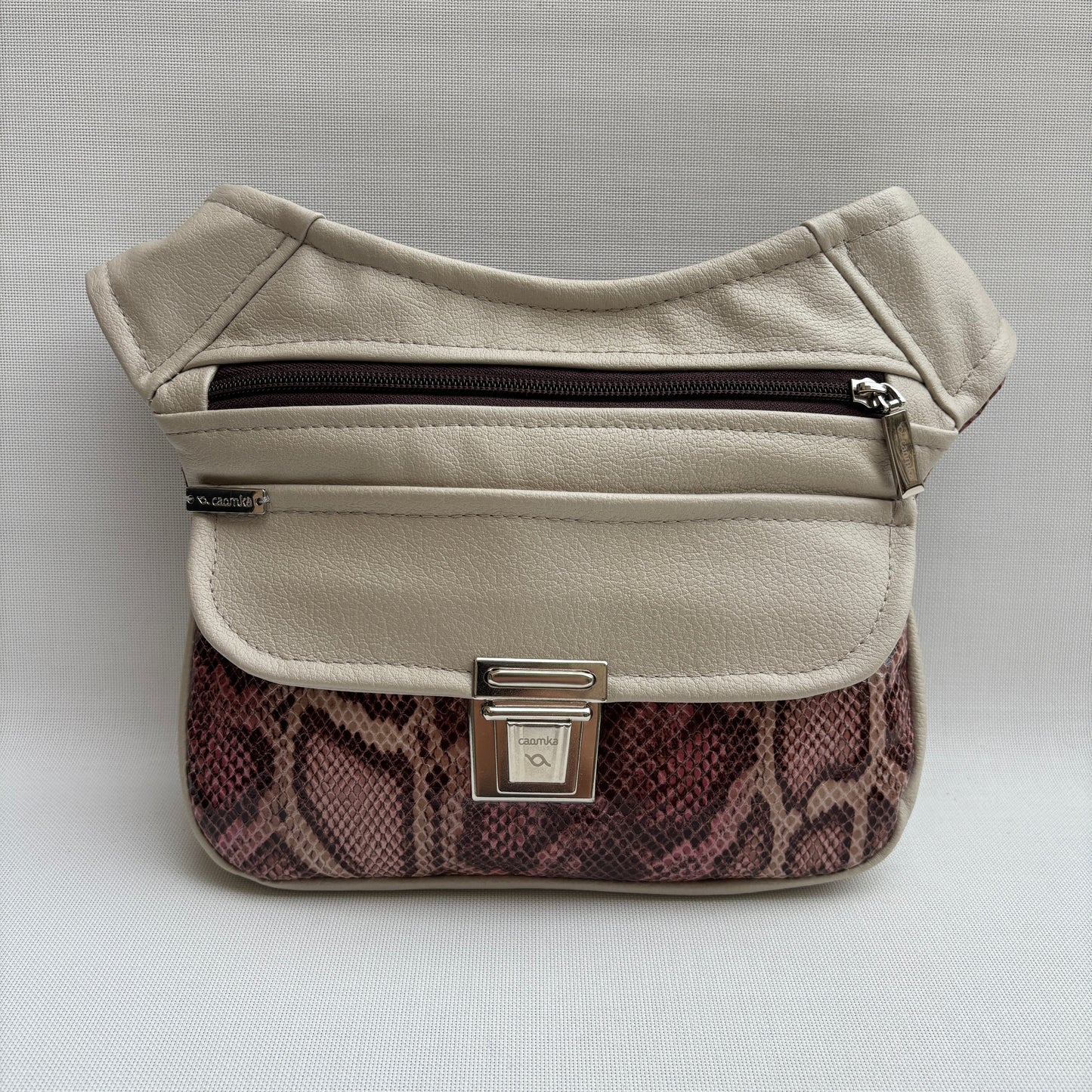 Riñonera "Beige & Animal Print" + Bolsillo trasero · Polipiel · Pieza Única Núm. 18305