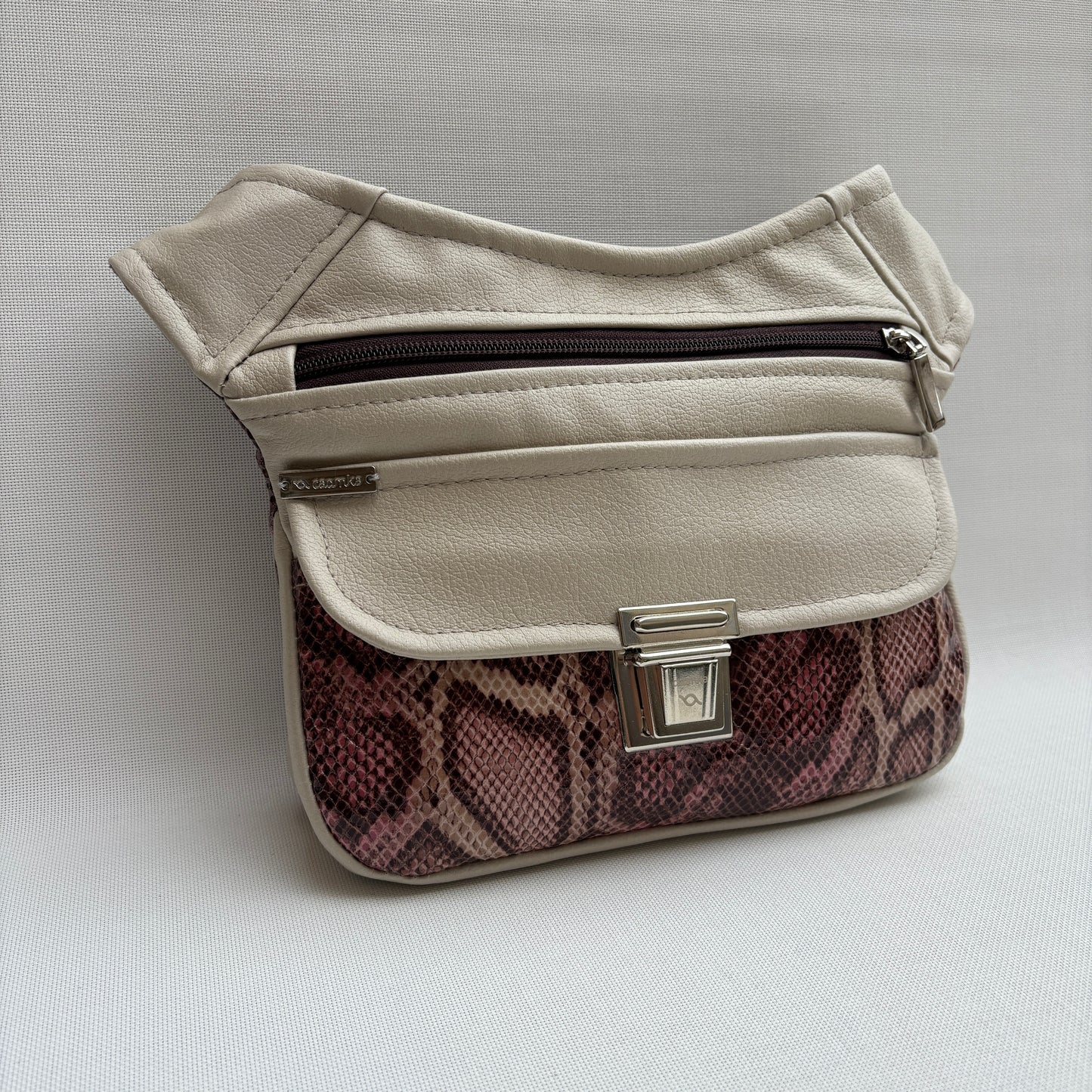 Riñonera "Beige & Animal Print" + Bolsillo trasero · Polipiel · Pieza Única Núm. 18305