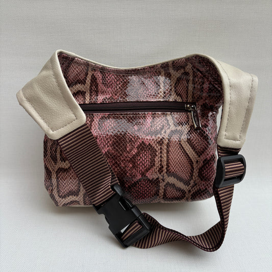 Riñonera "Beige & Animal Print" + Bolsillo trasero · Polipiel · Pieza Única Núm. 18305