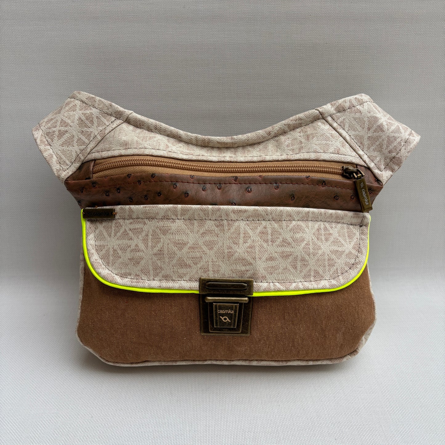 Riñonera "Elegant Patchwork Top" + Bolsillo trasero · Polipiel · Pieza Única Núm. 18310