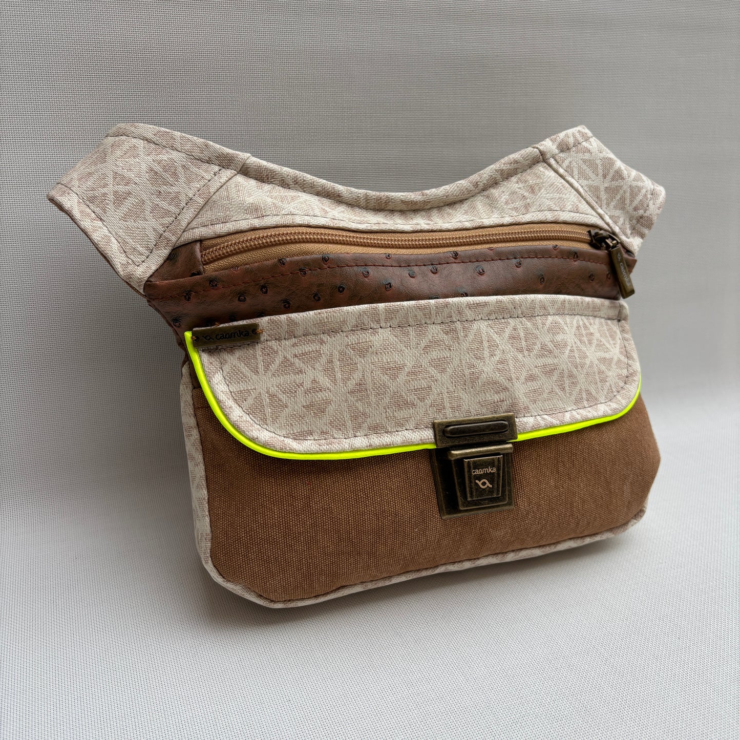Riñonera "Elegant Patchwork Top" + Bolsillo trasero · Polipiel · Pieza Única Núm. 18310