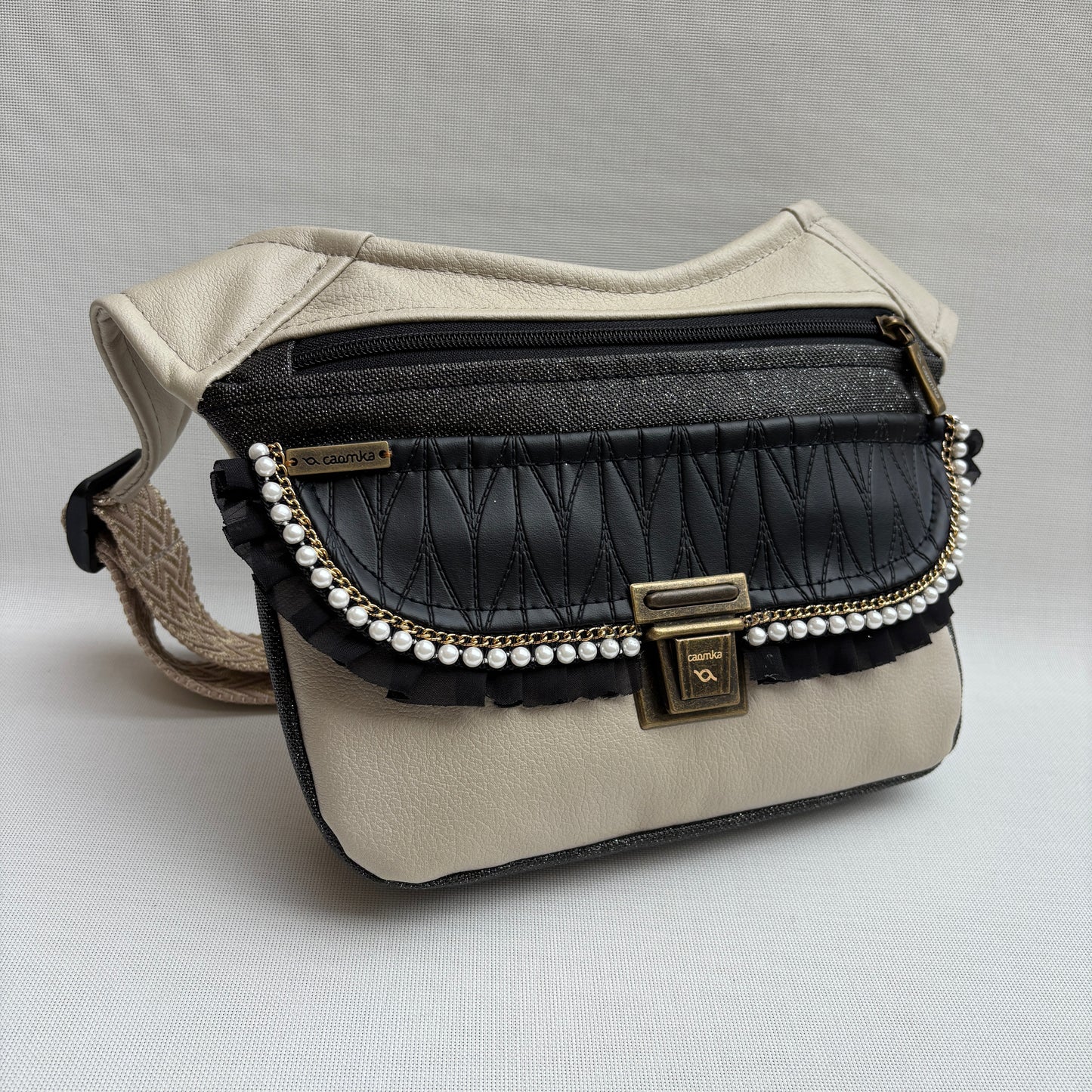 Riñonera "Elegant Praga Luxury Top" + Bolsillo trasero · Polipiel · Pieza Única Núm. 18306