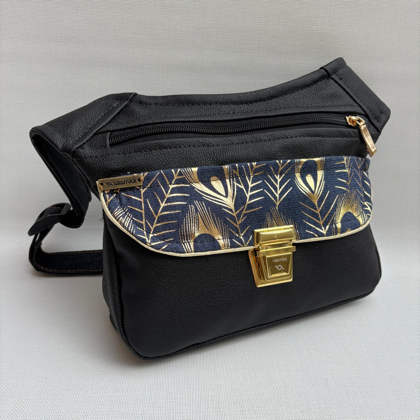 Riñonera "Elegant Golden Top Class" + Bolsillo trasero · Polipiel · Pieza Única Núm. 18307
